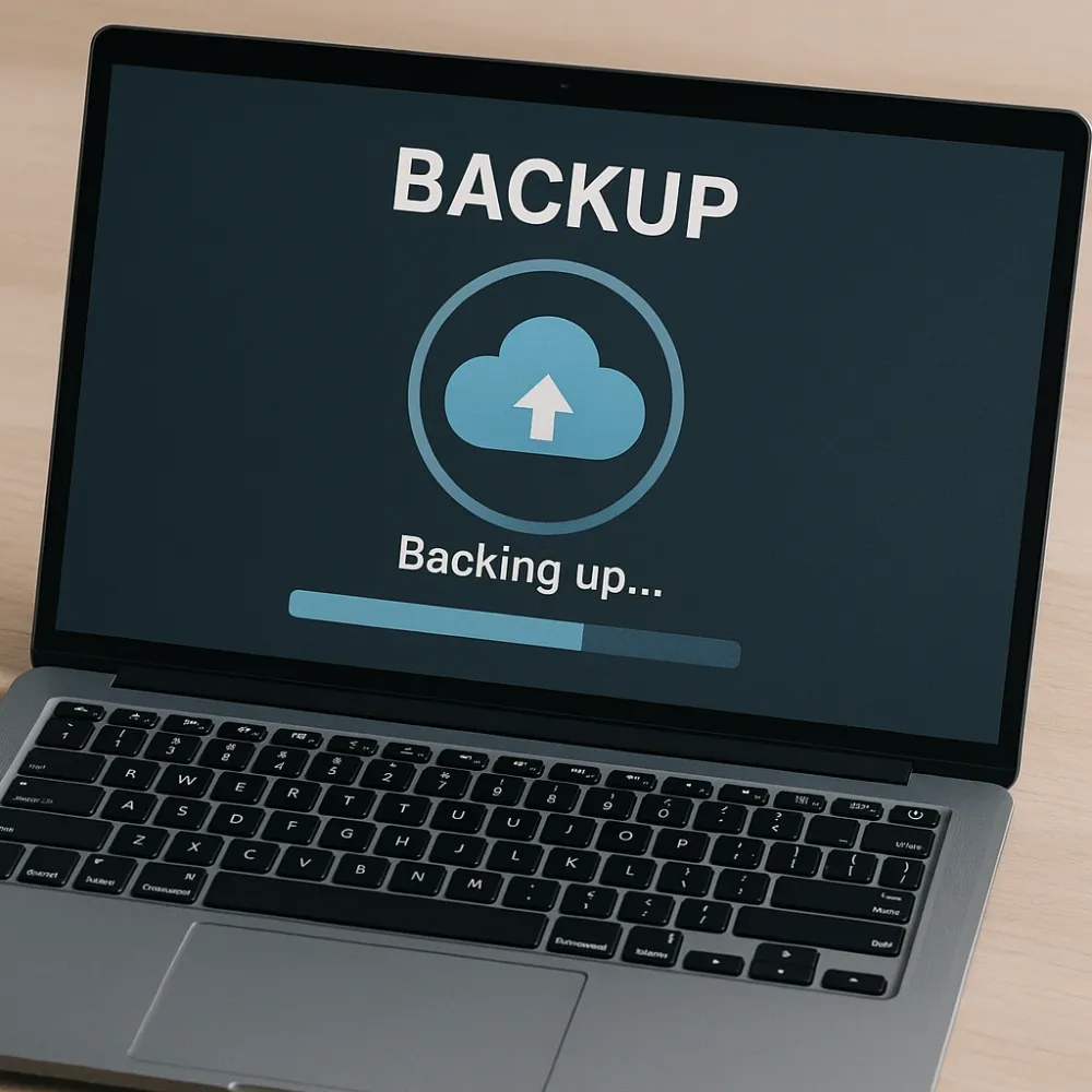 un pc che sta effettuando il backup dei dati
