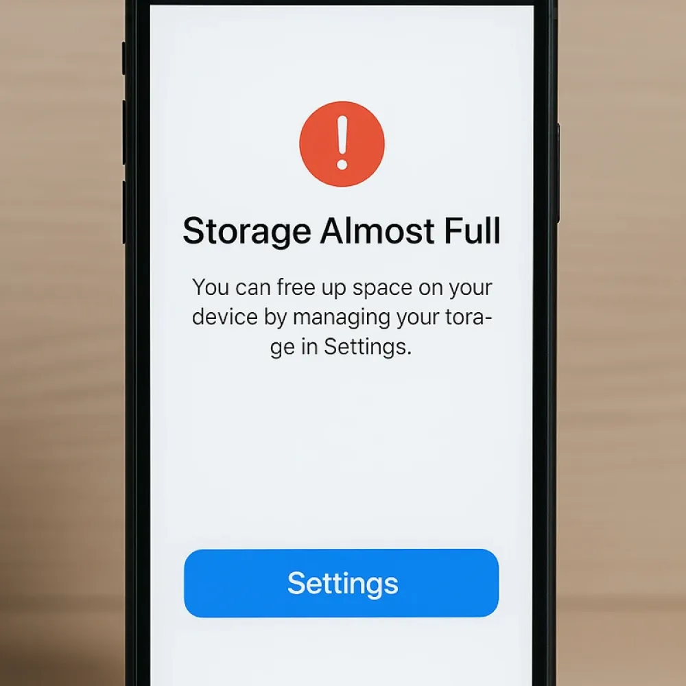 uno smartphone con la cache piena 