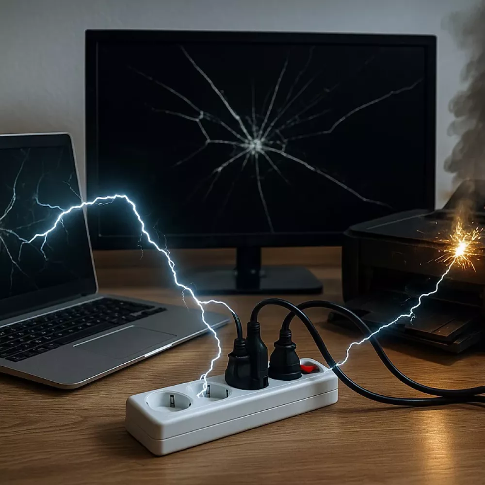 uno sbalzo di tensione crea un problema ai dispositivi elettrici collegati alla presa