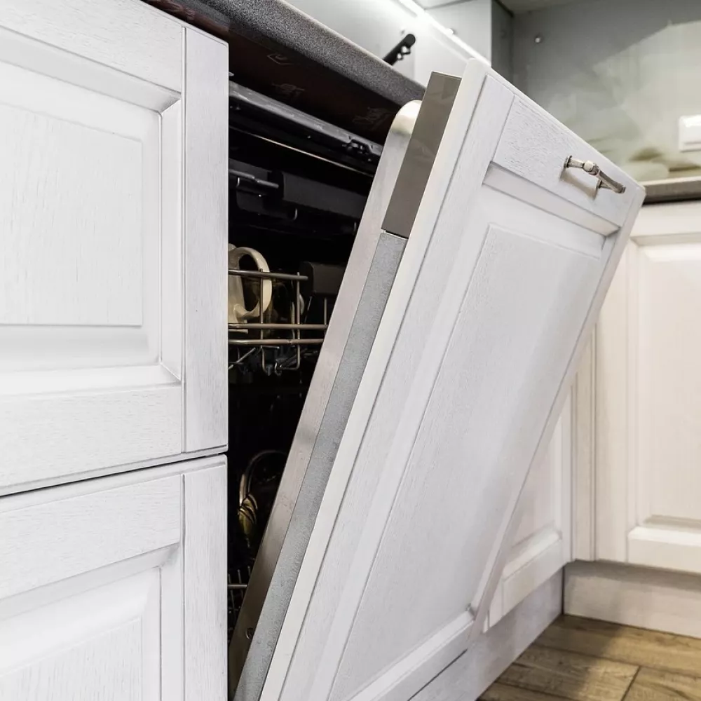 una lavastoviglie da incasso, anche queste hanno un filtro che necessita di pulizia periodica