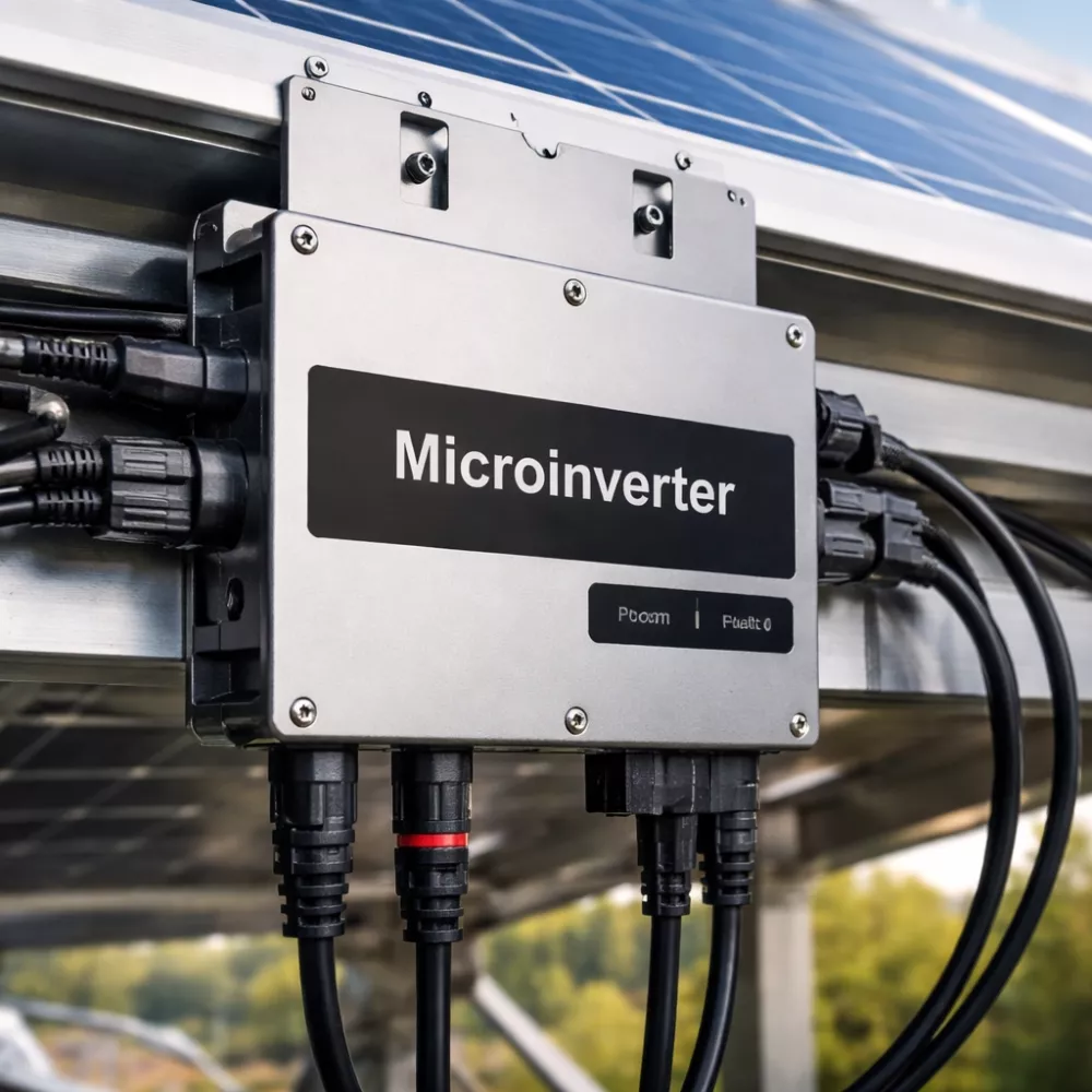 la rappresentazione grafica di un microinverter