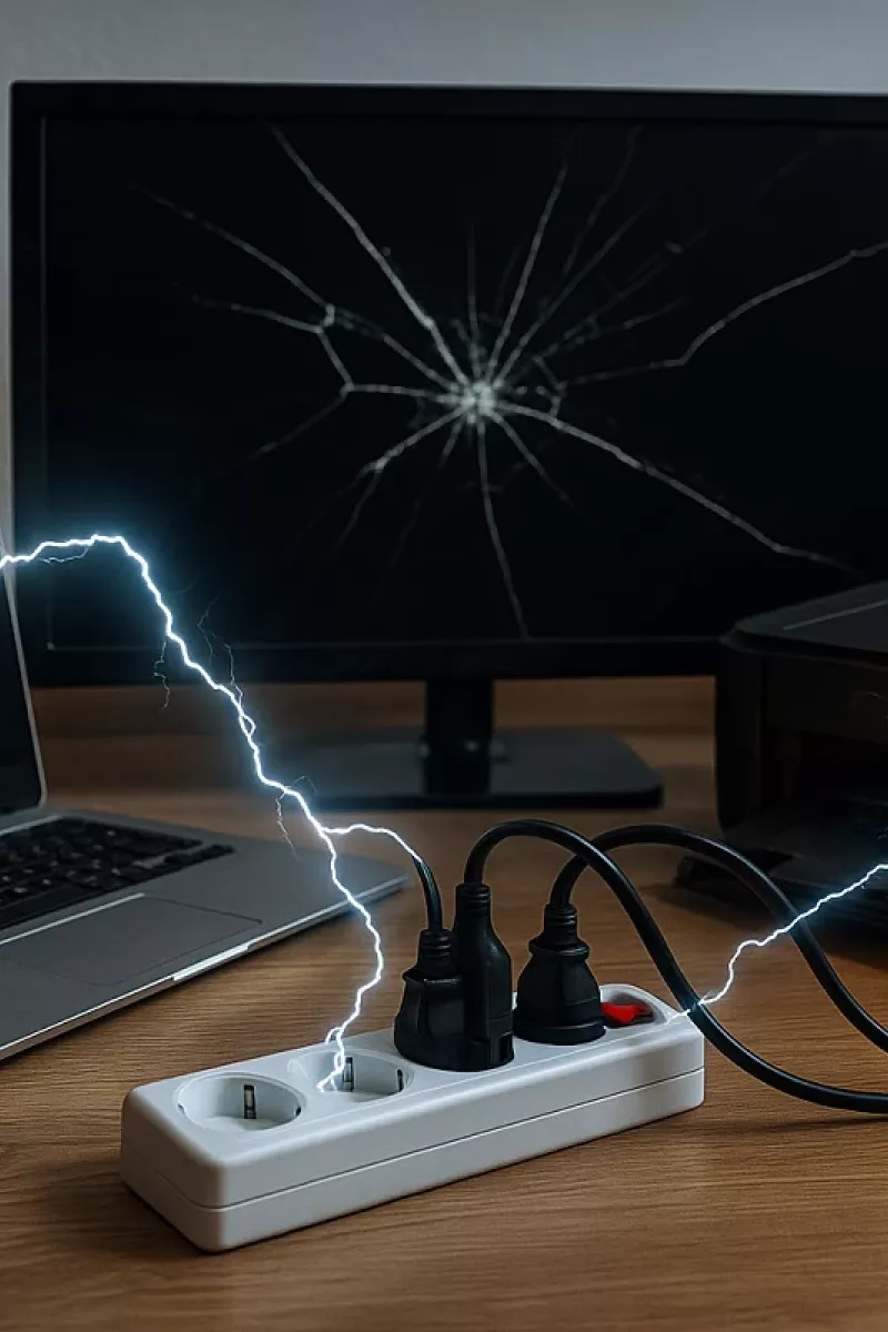 uno sbalzo di tensione crea un problema ai dispositivi elettrici collegati alla presa